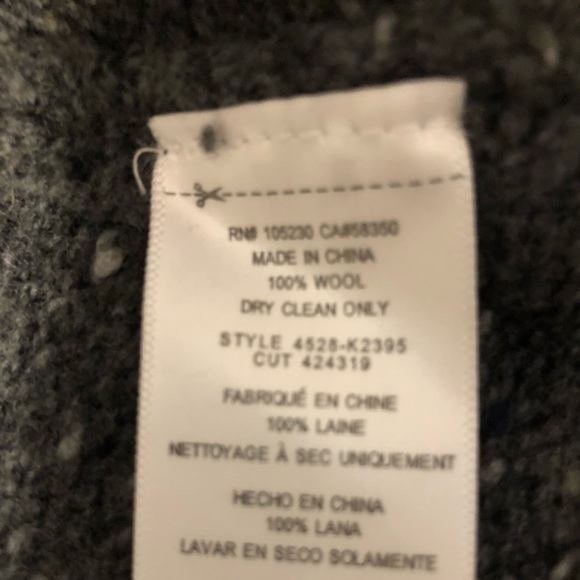 Joie poncho wool gray burgundy white. Worn twice. M/L fits 8-12. - Picture 4 of 7